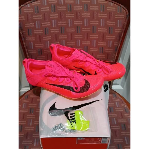 New Men's 8 Wonen's 9.5 Nike Zoom Superfly Elite 2 Sprinting Spikes CD4382-600 - Picture 3 of 9
